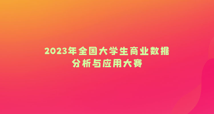 2023年全国大学生商业数据分析与应用大赛